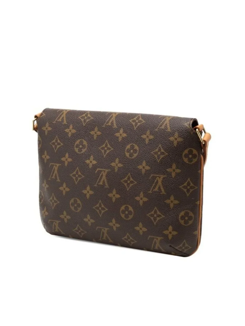 Louis Vuitton Monogram Musette Tango Short Shoulder Bag Brown Leather